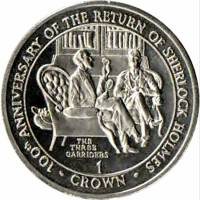 (1994) Монета Гибралтар 1994 год 1 крона "Шерлок Холмс. Три Гарридеба"  Медь-Никель  UNC